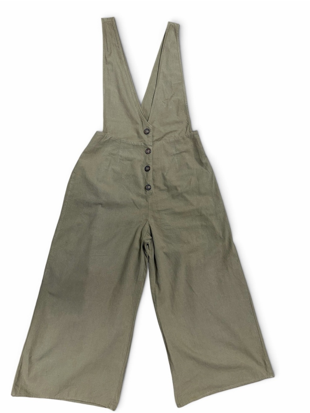 Sienna Sky Cropped Wide-Leg Olive Green Jumpsuit